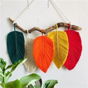 دیوارکوب پر مکرومه بافی پاییزی