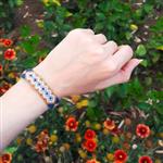 دستبند دخترانه  - دستبند دوستی -  رنگ آبی نسکافه ای