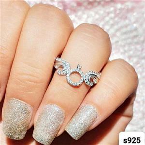 انگشتر نقره حلقه و بال عشق عیار 925 و آبکاری طلاسفید یه کار خاص و خوشگل 