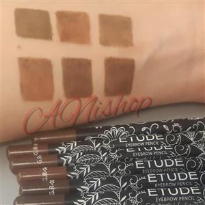 مداد ابرو  ETUDE  مدل برگ شماره  03 / رنگ  قهوه ای تیره  / ضدآب / پوکه بلند / بافت خشک و سبک و مات 