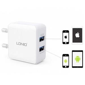شارژر LDNIO AC200 2Port 2.1A + کابل آیفون