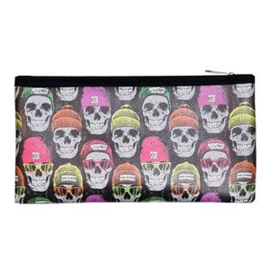 جامدادی و کیف لوازم آرایش چرم مصنوعی طرح جمجمه اسکلت