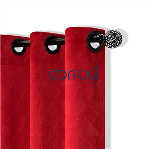 پرده آماده مخمل کالیفرنیا رنگ قرمز  ابعاد 140×275 کد12