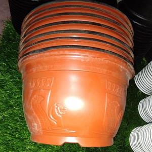 گلدان پلاستیکی ژله ای سایز 19 آویز سفید طرح دار