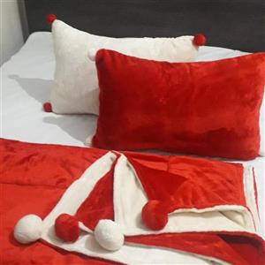 پتو و روتختی  مخمل خز همراه رو بالشتی  قابل سفرش در رنگ های مختلف