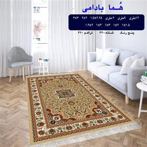 گلیم فرش کاشان طرح هما بادامی6متری