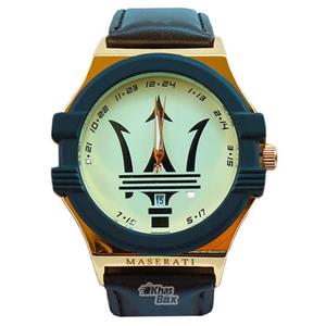  ساعت مچی عقربه ای اسپرت MASERATI صفحه سفید کد SW-011 MASERATI Sports watch SW-011