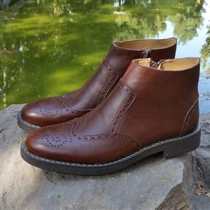 نیم بوت چرم طبیعی دستدوز مردانه(برونو ق)