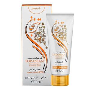 کرم ضد آفتاب گیاهی ترنجان  SPF 30  حاوی با عصاره شیرین بیان با پوشانندگی 96درصد