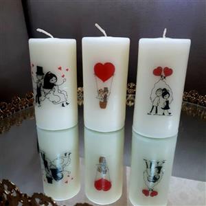 شمع طرح عاشقانه ولنتاین3عدد
