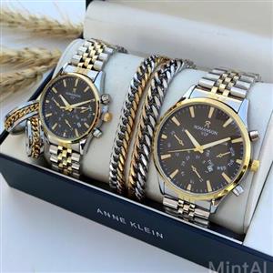 ست ساعت و مردانه و زنانه رومانسون vip با دستبند و حلقه