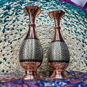 گلدان مسی خاتم کاری اعلی 25 سانتی 