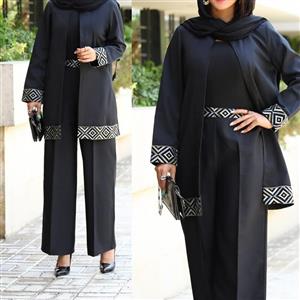 مانتو کتی و شلوار مجلسی زنانه جنس پرشیا درجه یک و خرجکار سوزن دوزی شده