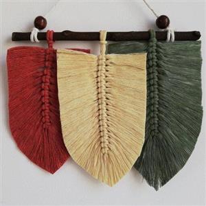 دیوارکوب مکرومه بافی سه برگ رنگی لاکچری