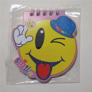 دفتر یادداشت اکلیلی جلد مقوایی فنر دوبل طرح ایموجی ساده