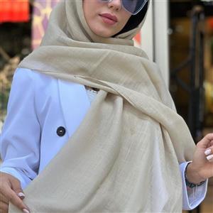 شال تک رنگ کرمی، جنس نخی، دور دوخت، با افتخار از برند ایران