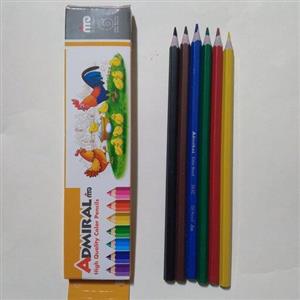 مداد 6 رنگ 6 گوش جعبه مقوایی ادمیرال