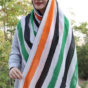 شال نخی نرم و لطیف طرحدار ترکیب رنگی
