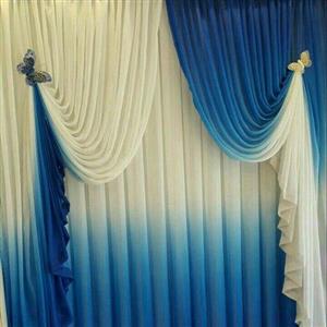 پارچه پرده حریر دورنگ آبرنگی