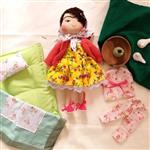 پکیج بازی همراه عروسک مریم شامل یک عروسک مریم گیر مو روسری ژاکت یک دست لباس خواب یک دست رخت خواب