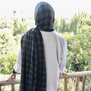 شال چهارخانه خاکستری