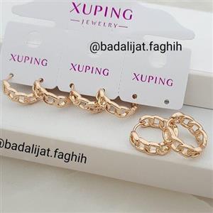 گوشواره کارتیر ژوپینگ کاملا رنگ ثابت و آبکاری طلا شده و ضد حساسیت