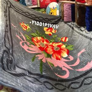 پتوی دونفره نسیم نرمینه گلدار مدل کرکره ای گلبرجسته ساکدار