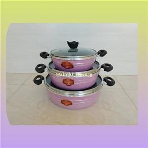 سرویس تابه  سه پارچه برند راژان ضخیم (با درب پیرکس) 💙