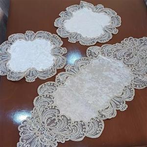 رومیزی جلومبلی سه تیکه قیطان دوزی ترک با تنوع طرح