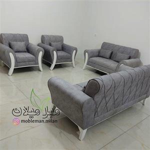 مبل راحتی مدل اسکارلت با قاب دسته چوبی 7نفره (تولیدی میلان)