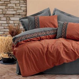 ست ملحفه کاتن باکس مدل Folk Art Tamaya Kiremit  تکنفره 3 تکه