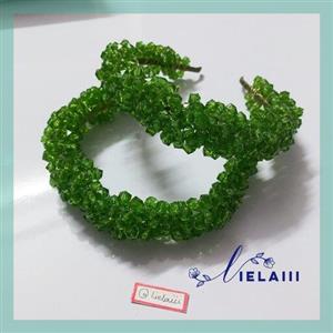 تل مجلسی، ریسه مو ،تاج عروس _ست تل پهن سبز و گوشواره خوشگل و ترند  lielaiii[💥💥]