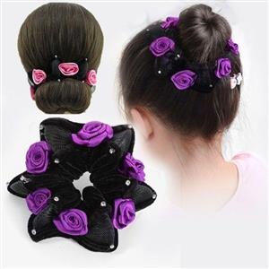 کش موی مخمل با گل فلزی