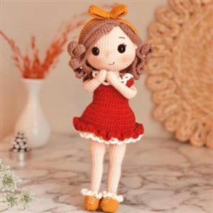 عروسک بافتنی دختر ، 30 سانتی متر،بافتی تمیز و حرفه ای