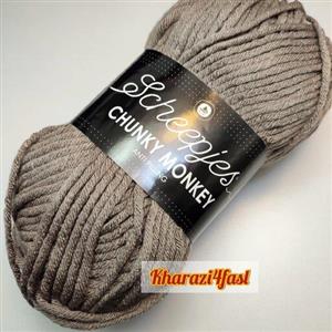 کاموا ترک 100 گرمی، برند چانکی‌مانکی، محصول کشور ترکیه، رنگ سبززیتونی‌تیره، کد 063