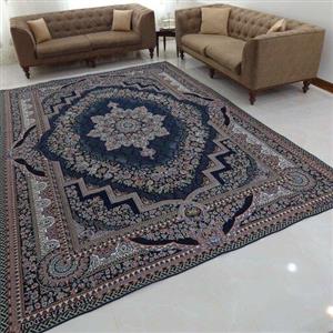 روفرشی 12 متری- مخمل زرکدار- وکیل بافت(زرین) یزد- طرح نیلوفر- کد 001- رنگ سُرمه‌ای- زیر انداز- زیرانداز- زیرسفره‌‌ای
