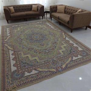 روفرشی 6 متری- مخمل زرکدار- وکیل بافت(زرین) یزد- طرح نیلوفر- کد 001- رنگ نخودی- زیر انداز- زیرانداز- زیرسفره‌‌ای