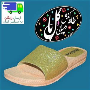 دمپایی زنانه ژله ای نرم اکلیلی لیان راستی طلایی