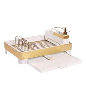 آبچکان رومیزی سفید طلایی مات