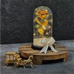 باکس گل رز مصنوعی گلکسی طلایی با ریسه آفتابی