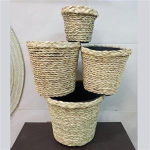 گلدان حصیری پیچ در 4 سایز