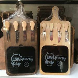 تخته سرو و کاردو چنگال مخصوص (صبحانه) چوبی و مستطیلی 