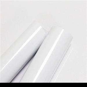 برچسب سفید هایگلاس ضخیم وارداتی مناسب برای درب کابینت و کار های دکوری صد در صد قابل شستوشو(هررول25متردرعرض60سانت)