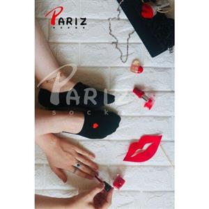 کالج زنانه مشکی گلدوزی قلب نخ پنبه اعلا pariz