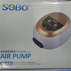 پمپ هوا دو سوپاپ SOBO SB-628 مناسب برای آکواریوم های 80 تا 150 لیتر 4.5W 2×3.5L/min اصلی و قانونی