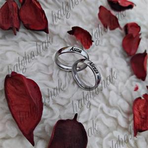 انگشتر ست با حکاکی اسم استیل رنگ ثابت ( قطر 4 میلی متر )
