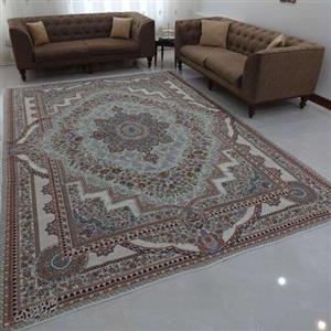 روفرشی 12 متری- مخمل زرکدار- وکیل بافت(زرین) یزد- طرح نیلوفر- کد 001- رنگ کرم