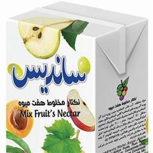 آبمیوه طبیعی ساندیس با طعم هفت میوه200 سی سی
