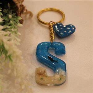 سرکلیدی دوطرفه رزینی دستساز خانگی حرف S به شکل دریا