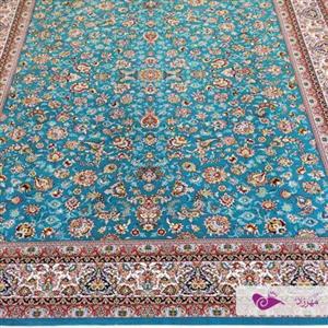 فرش 700 شانه 6 متری نقشه افشان دریا  آبی  اکریلیک 2550 مناسب جهیزیه عروس